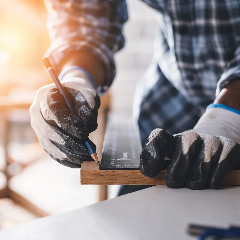 Snekker eller tømrer i Innlandet som jobber med treverk og byggeprosjekt
